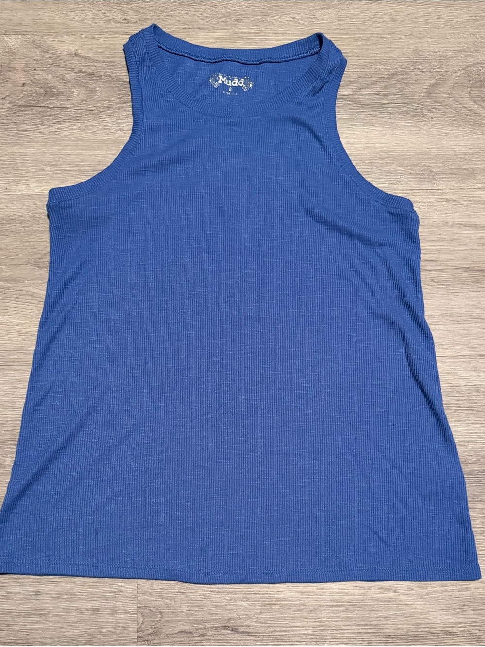 Mudd Royal Blue Ribbed High-Neck Tank